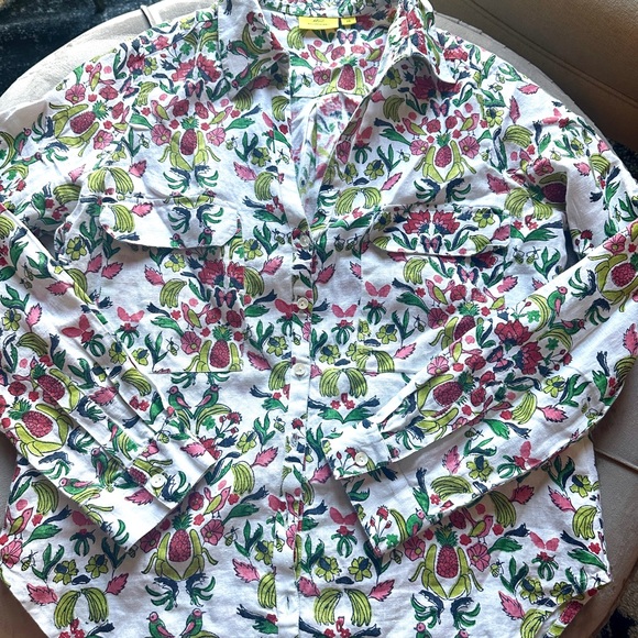 Roberta Roller Rabbit Colorful Linen Button Up - Picture 2 of 3